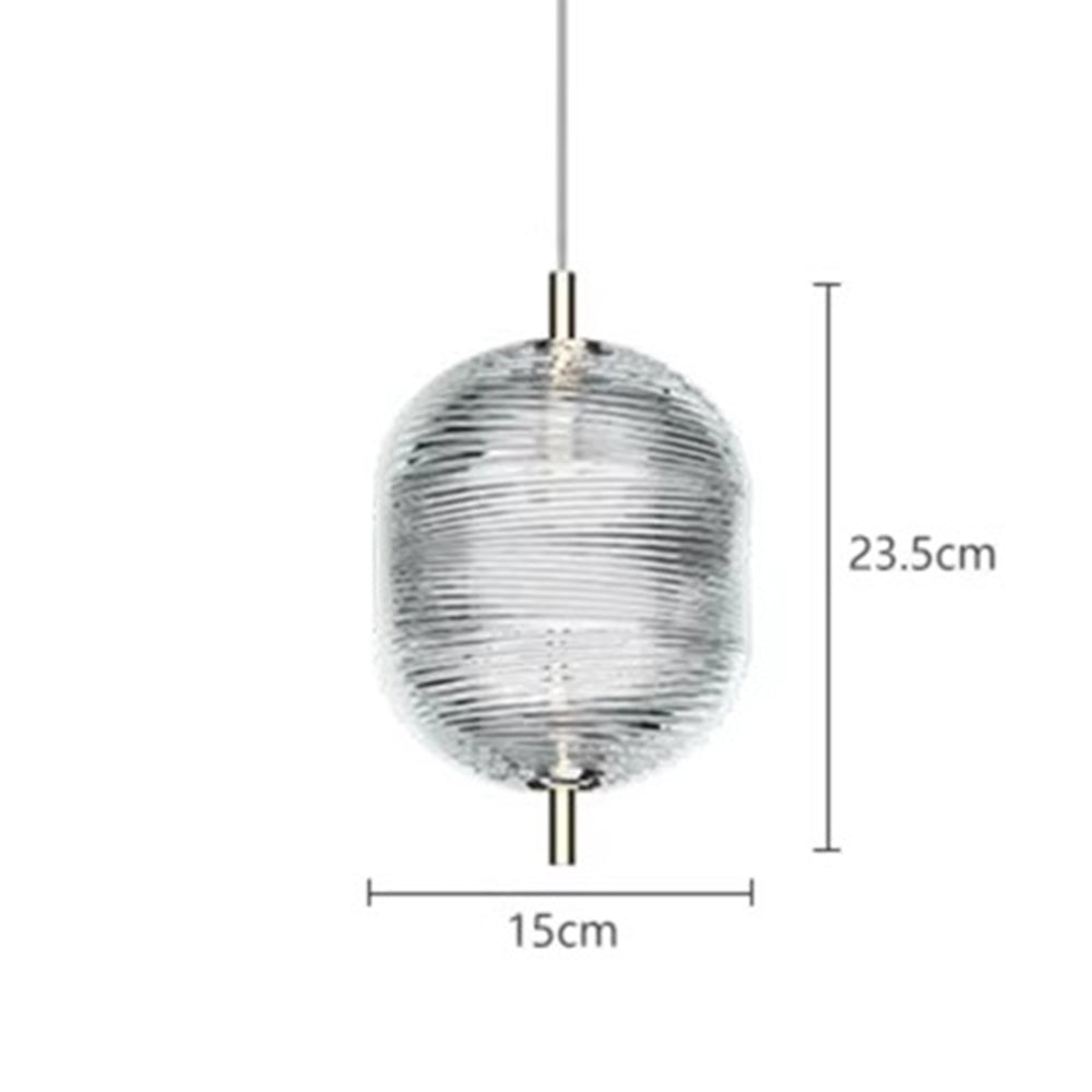 Ripple Pattern Glass LED Pendant Light-Lighting > Pendant Lights-casanuva-casanuva