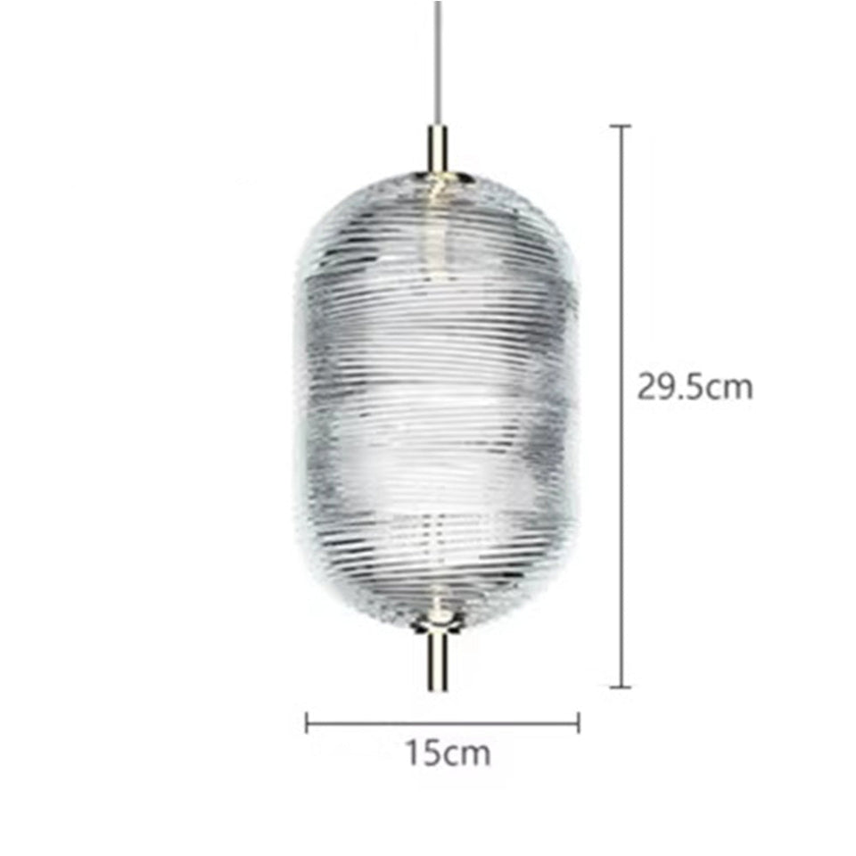 Ripple Pattern Glass LED Pendant Light-Lighting > Pendant Lights-casanuva-casanuva