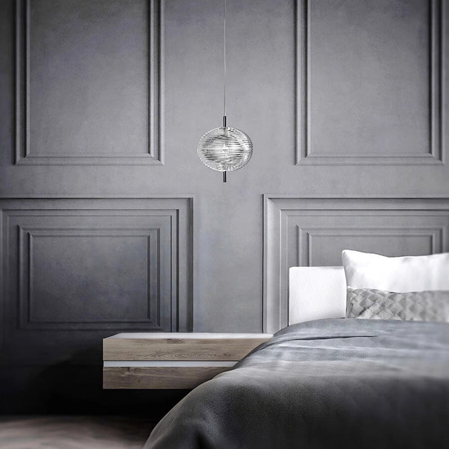 Ripple Pattern Glass LED Pendant Light-Lighting > Pendant Lights-casanuva-casanuva