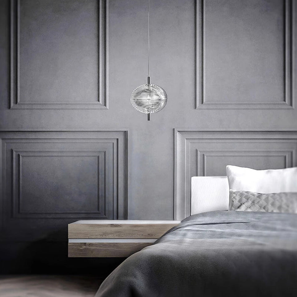 Ripple Pattern Glass LED Pendant Light-Lighting > Pendant Lights-casanuva-casanuva