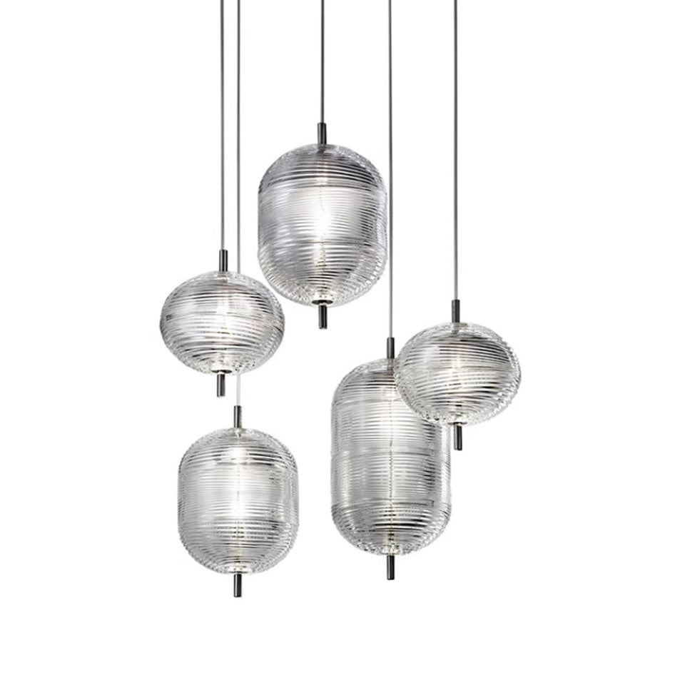 Ripple Pattern Glass LED Pendant Light-Lighting > Pendant Lights-casanuva-casanuva