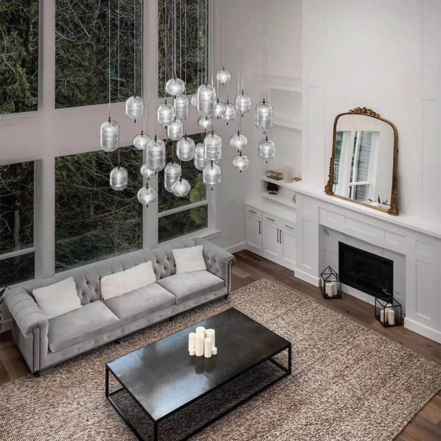 Ripple Pattern Glass LED Pendant Light-Lighting > Pendant Lights-casanuva-casanuva