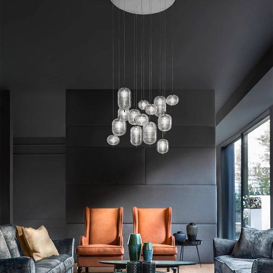 Ripple Pattern Glass LED Pendant Light-Lighting > Pendant Lights-casanuva-casanuva