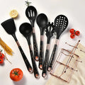Rose Gold Kitchen Utensil Set 7-Piece with Stand-Kitchen & Dining > Cooking Utensils-casanuva-casanuva