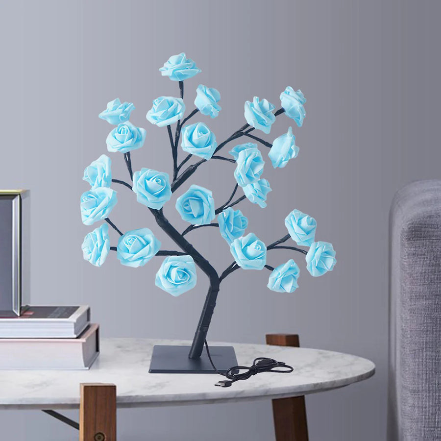 Rose Tree Floral Arrangement-Home Decor > Decorative Accessories-casanuva-Blue-casanuva