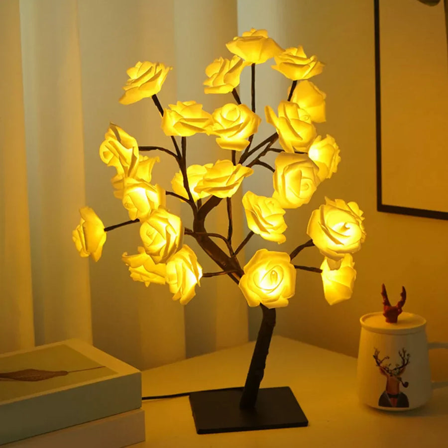Rose Tree Floral Arrangement-Home Decor > Decorative Accessories-casanuva-Yellow-casanuva