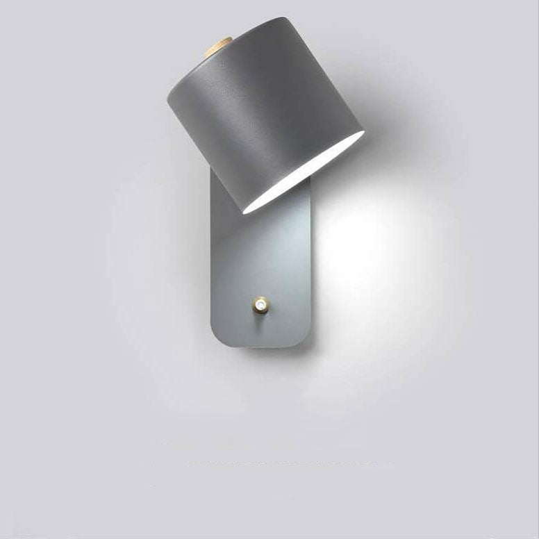 Rotatable Cylinder Wall Sconce 1-Light Nordic Style Lamp-Lighting > Wall Lights-casanuva-Gray-100V-120V-casanuva