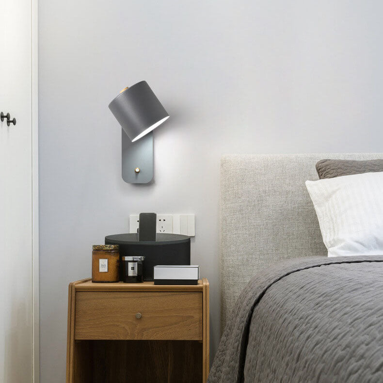 Rotatable Cylinder Wall Sconce 1-Light Nordic Style Lamp-Lighting > Wall Lights-casanuva-Gray-220V-240V-casanuva