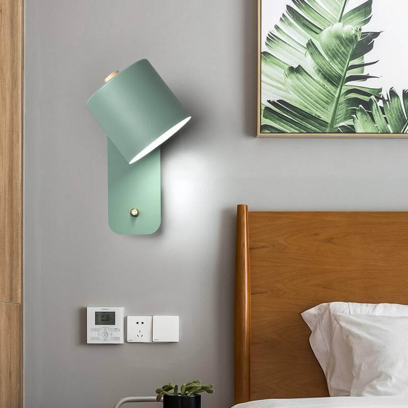 Rotatable Cylinder Wall Sconce 1-Light Nordic Style Lamp-Lighting > Wall Lights-casanuva-Green-220V-240V-casanuva