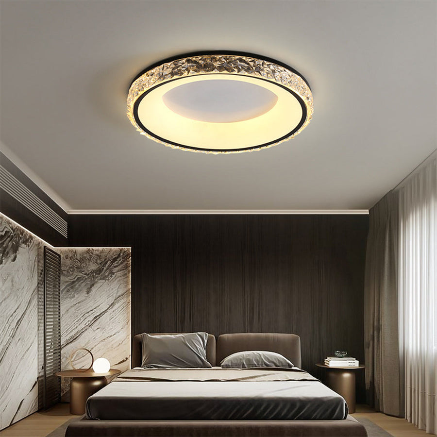 Round Acrylic Flush Mount Ceiling Light-Lighting > Ceiling Lights-casanuva-Black-3 Colour Change By Switch-casanuva