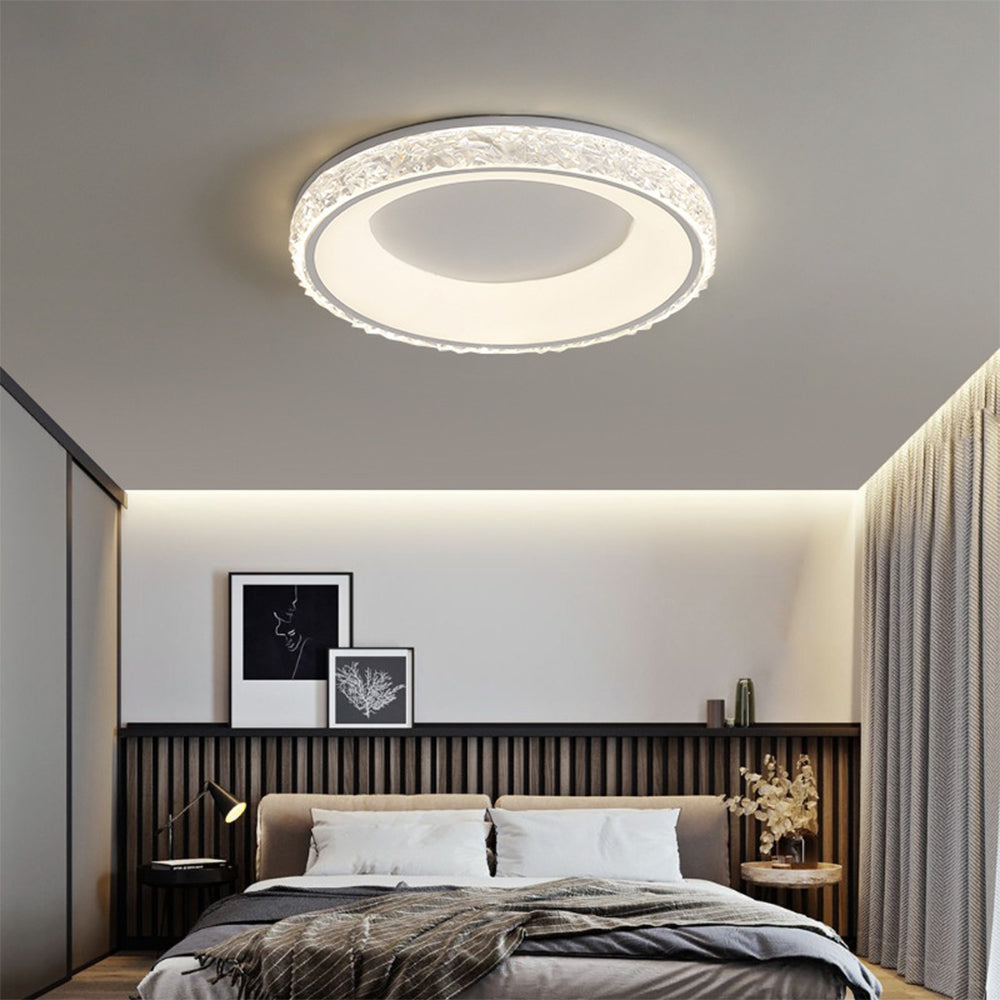 Round Acrylic Flush Mount Ceiling Light-Lighting > Ceiling Lights-casanuva-White-White Light-casanuva