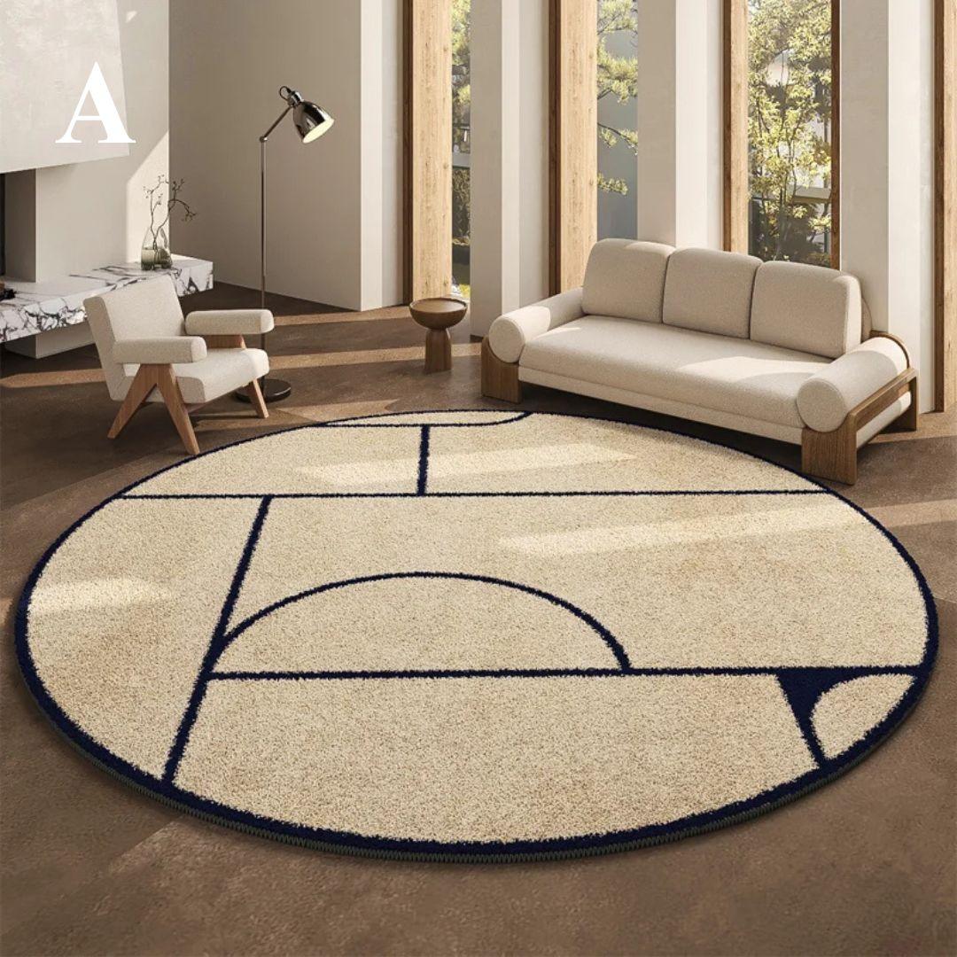 Round Carpet Soft Elegant Easy to Maintain French Style-Rugs & Mats > Area Rugs-casanuva-A-80 x 80 cm-casanuva