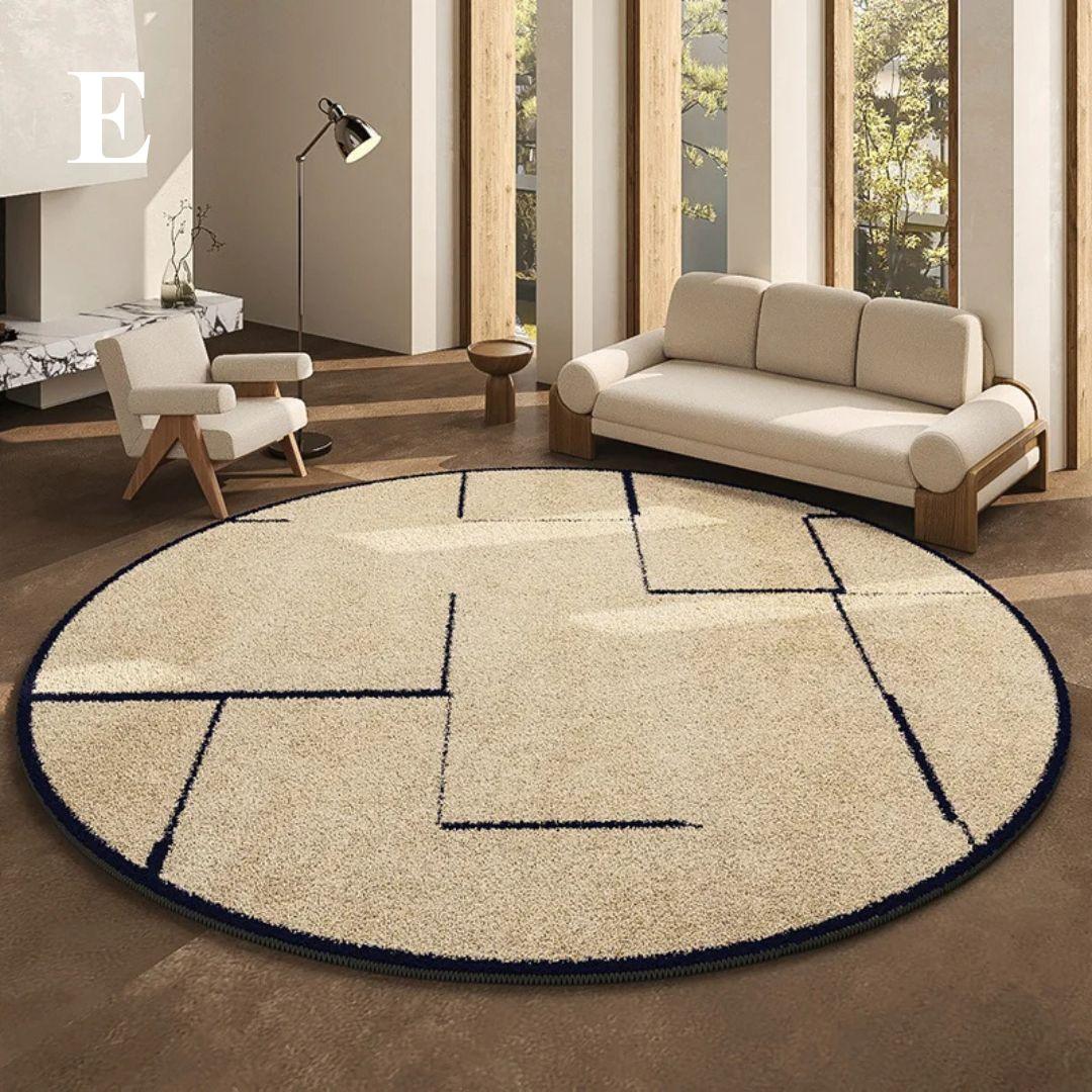 Round Carpet Soft Elegant Easy to Maintain French Style-Rugs & Mats > Area Rugs-casanuva-E-80 x 80 cm-casanuva
