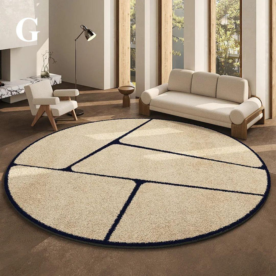 Round Carpet Soft Elegant Easy to Maintain French Style-Rugs & Mats > Area Rugs-casanuva-G-80 x 80 cm-casanuva