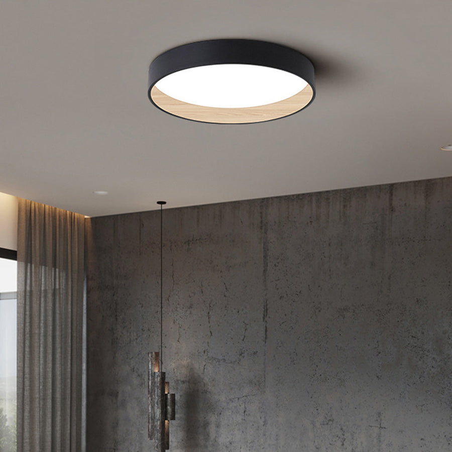 Round Ceiling Lamp Nordic Style-Lighting > Ceiling Lights-casanuva-Black-3-Color (Switch)-D40cm*H9cm-casanuva