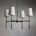 Round Chandelier Light Fixture-Lighting > Chandeliers & Pendant Lights-casanuva-4 heads 4 heads 71cmx44cm-Black-casanuva