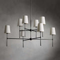 Round Chandelier Light Fixture-Lighting > Chandeliers & Pendant Lights-casanuva-4+4 heads 122cmx64cm-Black-casanuva