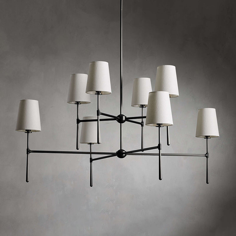 Round Chandelier Light Fixture-Lighting > Chandeliers & Pendant Lights-casanuva-4+4 heads 122cmx64cm-Black-casanuva