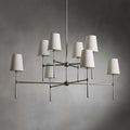 Round Chandelier Light Fixture-Lighting > Chandeliers & Pendant Lights-casanuva-4+4 heads 122cmx64cm-Nickel color-casanuva