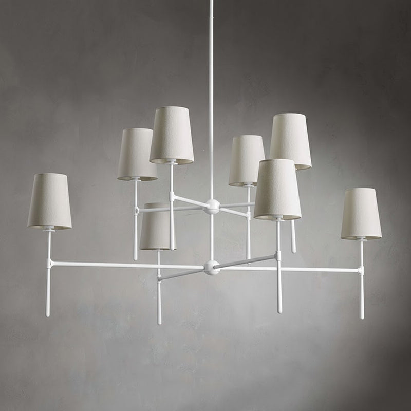 Round Chandelier Light Fixture-Lighting > Chandeliers & Pendant Lights-casanuva-4+4 heads 122cmx64cm-White-casanuva