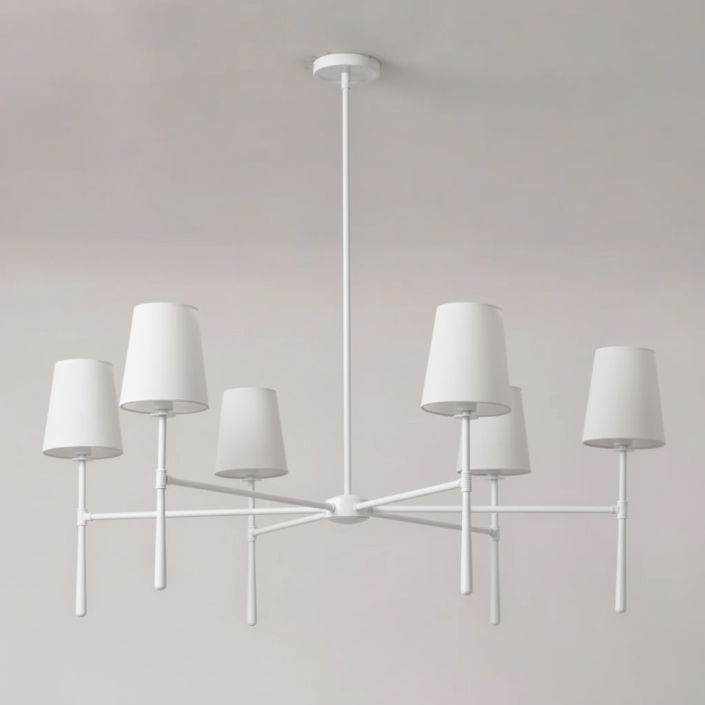 Round Chandelier Light Fixture-Lighting > Chandeliers & Pendant Lights-casanuva-6 heads 6 heads 107cmx44c-White-casanuva