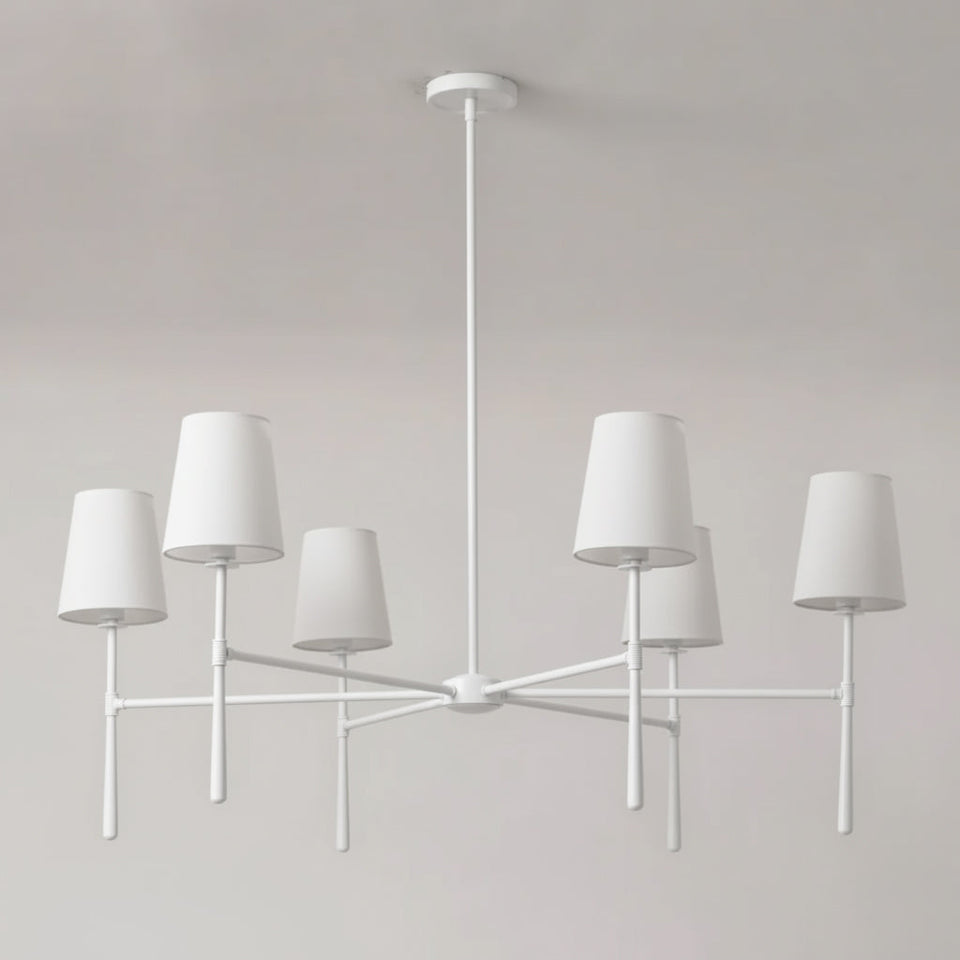 Round Chandelier Light Fixture-Lighting > Chandeliers & Pendant Lights-casanuva-6 heads 6 heads 107cmx44c-White-casanuva