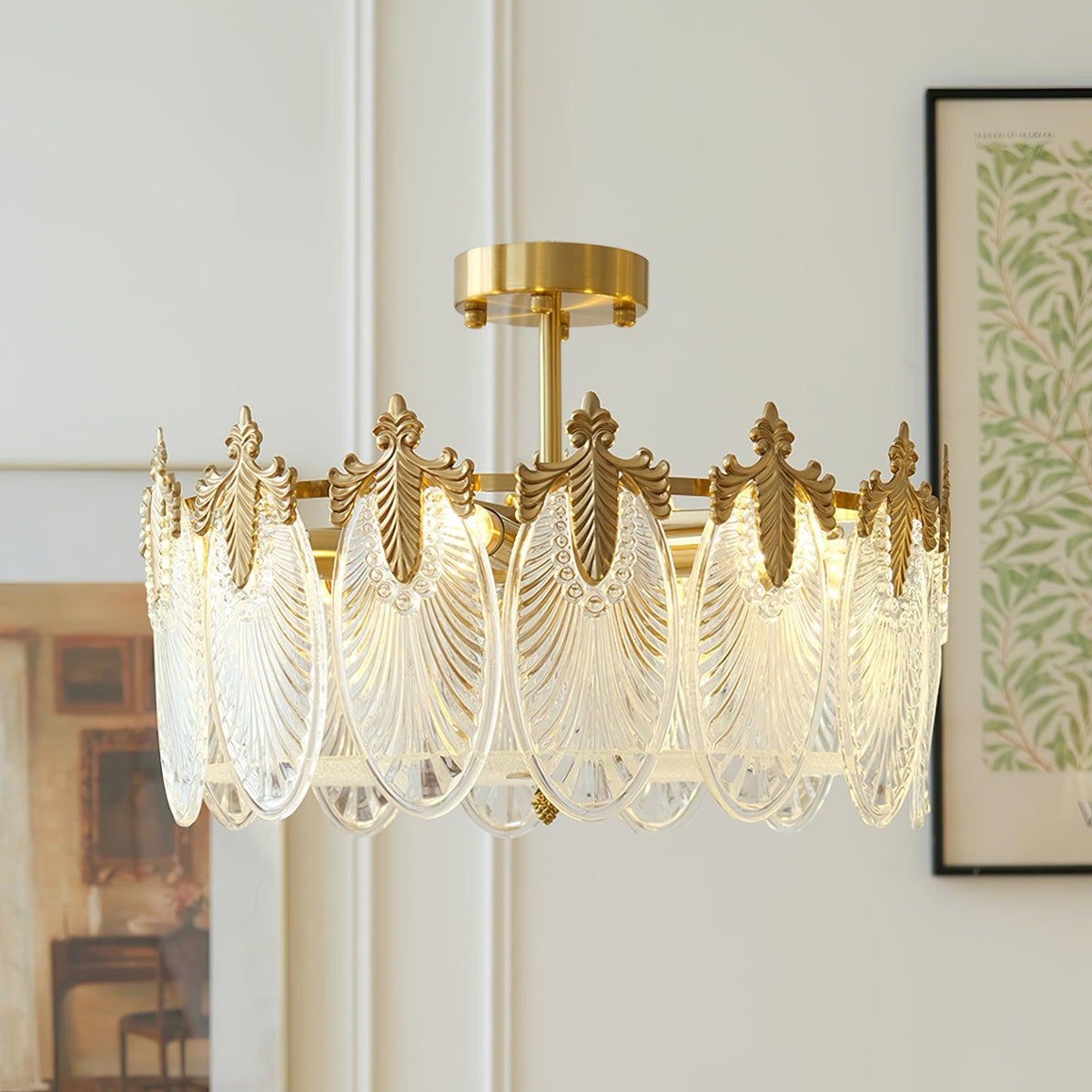 Round Decorative Glass Chandelier-Lighting > Chandeliers & Pendant Lights-casanuva-casanuva