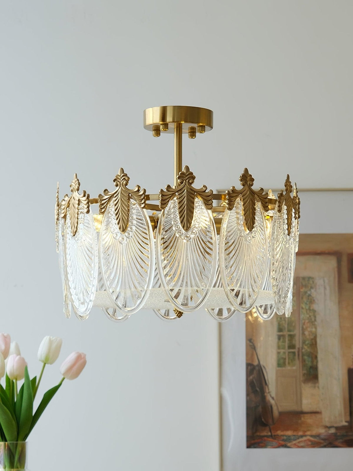 Round Decorative Glass Chandelier-Lighting > Chandeliers & Pendant Lights-casanuva-casanuva