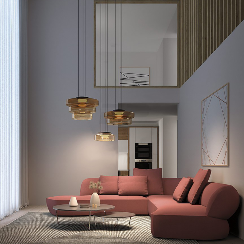 Round Glass Pendant Light Modern Design-Lighting > Pendant Lights-casanuva-casanuva