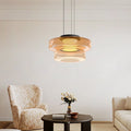 Round Glass Pendant Light Modern Design-Lighting > Pendant Lights-casanuva-Amber-Double Layer-D35 x H22 cm-casanuva