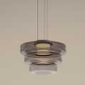 Round Glass Pendant Light Modern Design-Lighting > Pendant Lights-casanuva-Gray-Three Layer-D45 x H33 cm-casanuva