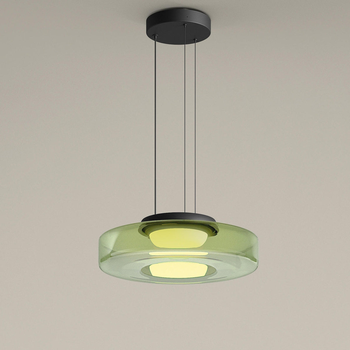 Round Glass Pendant Light Modern Design-Lighting > Pendant Lights-casanuva-Green-Single Layer-D25 x H11 cm-casanuva