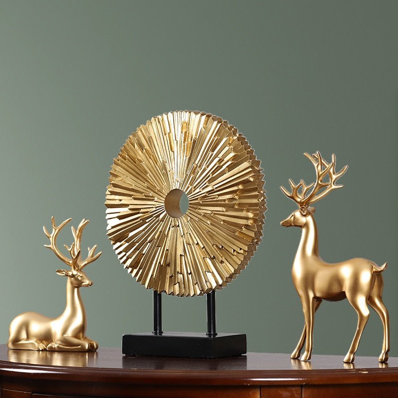 Round Golden Resin Figurine-Home Decor > Figurines-casanuva-casanuva