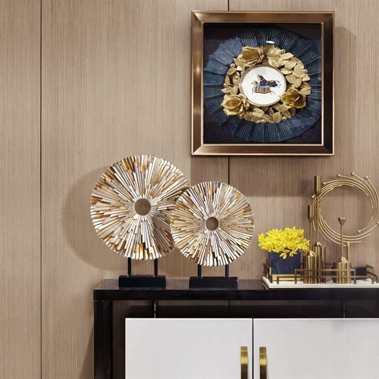 Round Golden Resin Figurine-Home Decor > Figurines-casanuva-casanuva