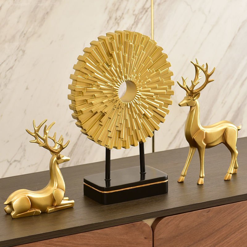 Round Golden Resin Figurine-Home Decor > Figurines-casanuva-casanuva