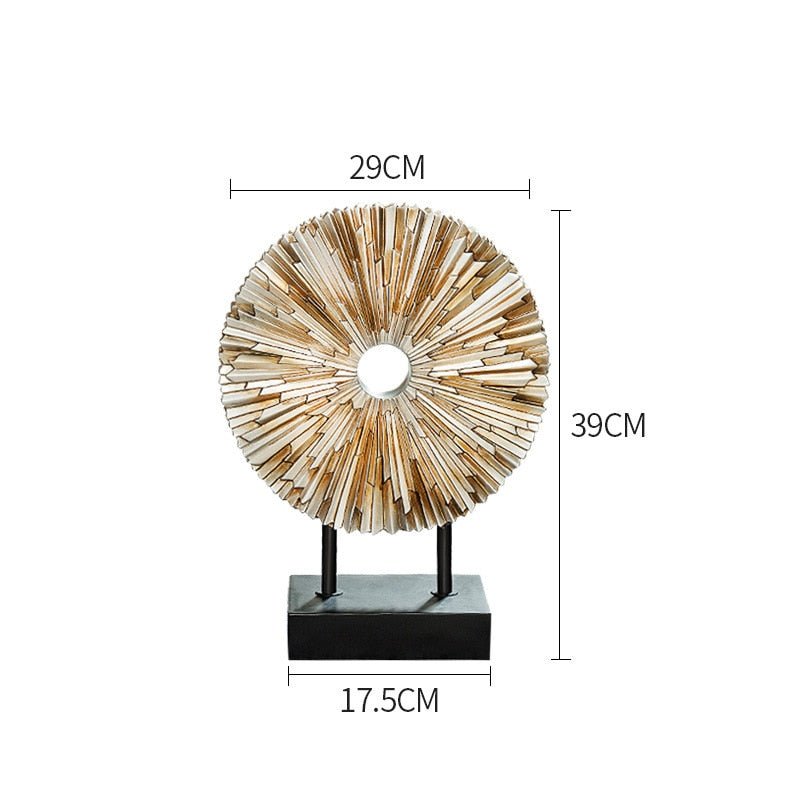 Round Golden Resin Figurine-Home Decor > Figurines-casanuva-casanuva