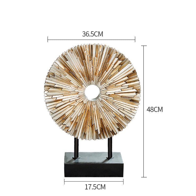 Round Golden Resin Figurine-Home Decor > Figurines-casanuva-casanuva