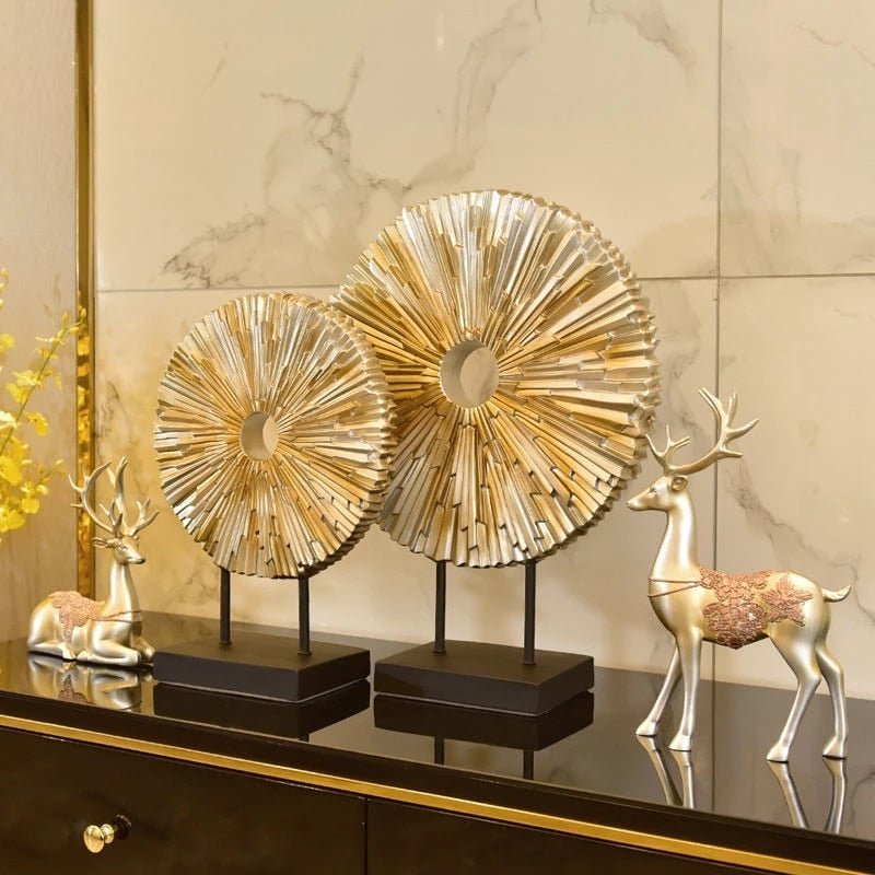 Round Golden Resin Figurine-Home Decor > Figurines-casanuva-Gold L-casanuva