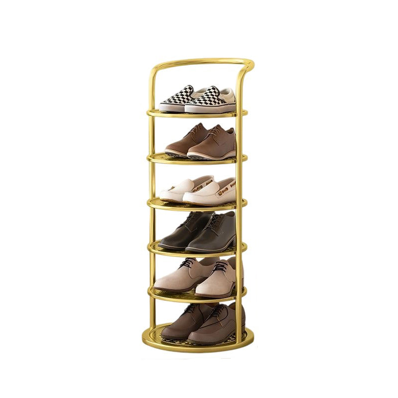 Round Iron Carbon Steel Shoe Storage 5/6/7/8-Tier for Entryways-Furniture > Shoe Racks-casanuva-casanuva