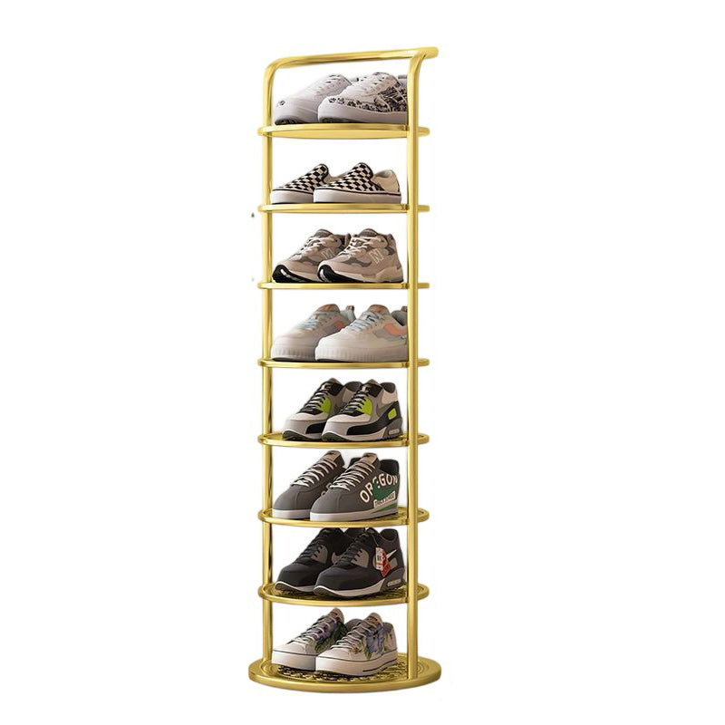 Round Iron Carbon Steel Shoe Storage 5/6/7/8-Tier for Entryways-Furniture > Shoe Racks-casanuva-casanuva