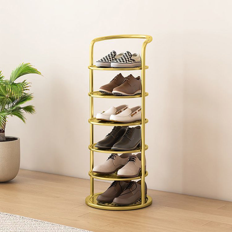 Round Iron Carbon Steel Shoe Storage 5/6/7/8-Tier for Entryways-Furniture > Shoe Racks-casanuva-casanuva