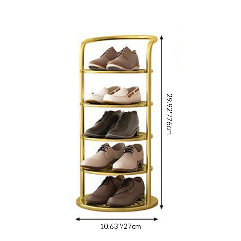 Round Iron Carbon Steel Shoe Storage 5/6/7/8-Tier for Entryways-Furniture > Shoe Racks-casanuva-casanuva