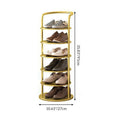 Round Iron Carbon Steel Shoe Storage 5/6/7/8-Tier for Entryways-Furniture > Shoe Racks-casanuva-casanuva