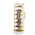 Round Iron Carbon Steel Shoe Storage 5/6/7/8-Tier for Entryways-Furniture > Shoe Racks-casanuva-casanuva