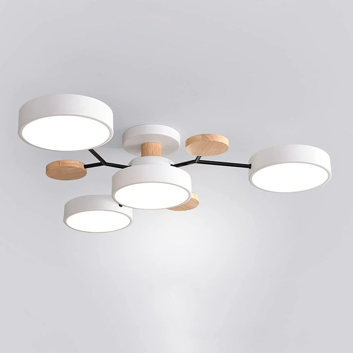Round Iron LED Semi-Flush Chandelier-Lighting > Chandeliers & Pendant Lights-casanuva-casanuva