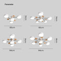 Round Iron LED Semi-Flush Chandelier-Lighting > Chandeliers & Pendant Lights-casanuva-casanuva
