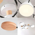 Round Iron LED Semi-Flush Chandelier-Lighting > Chandeliers & Pendant Lights-casanuva-casanuva