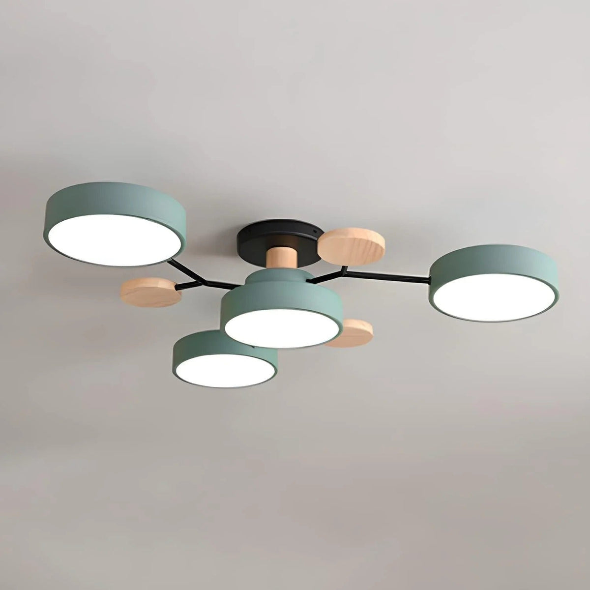 Round Iron LED Semi-Flush Chandelier-Lighting > Chandeliers & Pendant Lights-casanuva-casanuva
