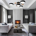 Round Iron LED Semi-Flush Chandelier-Lighting > Chandeliers & Pendant Lights-casanuva-casanuva