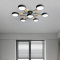 Round Iron LED Semi-Flush Chandelier-Lighting > Chandeliers & Pendant Lights-casanuva-casanuva